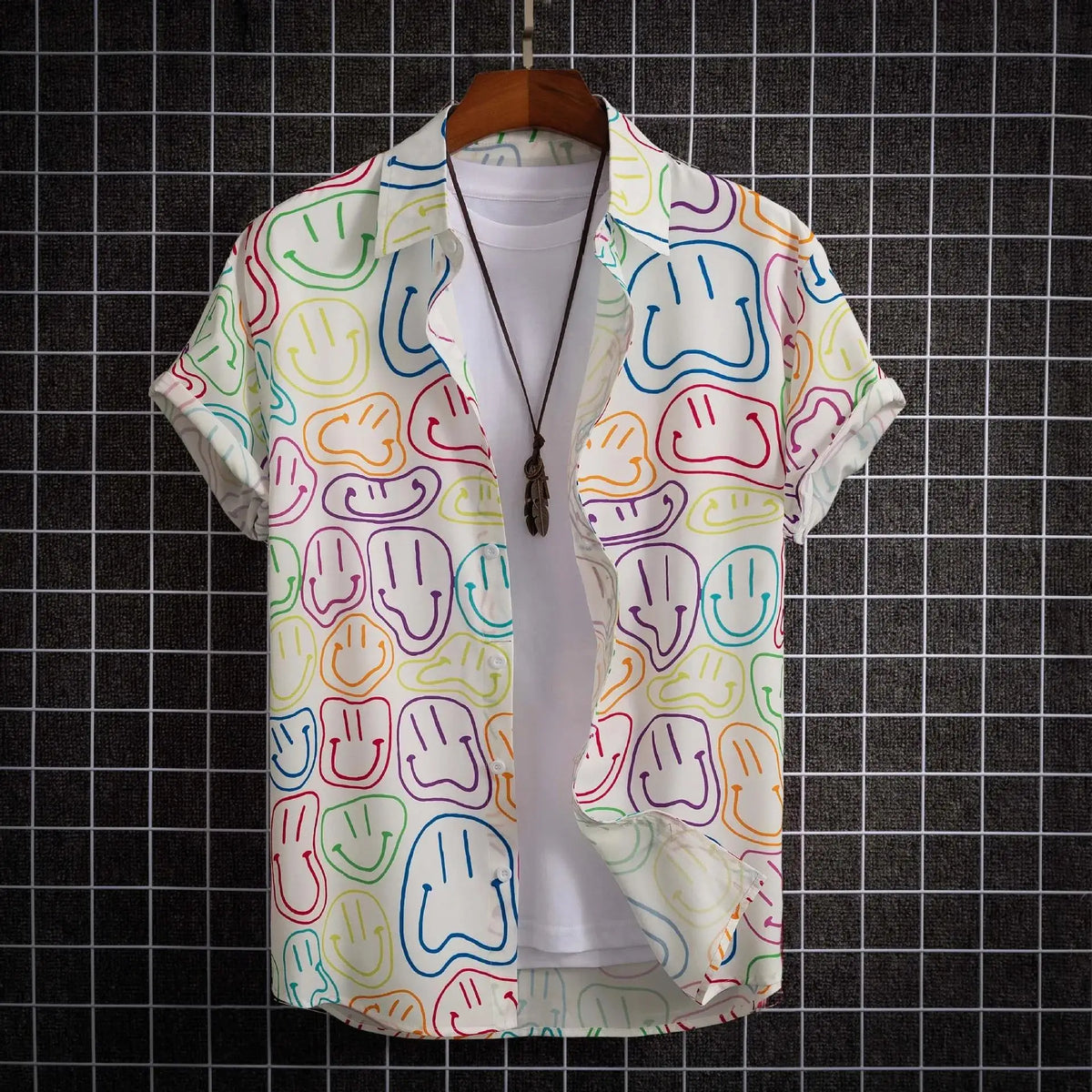 Men's Hawaiian Floral Print Shirt, Casual Short Sleeve Button-Up, Lightweight Beach Holiday Summer Wear