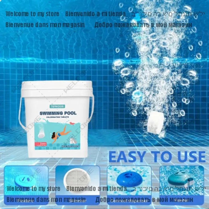 3-Inch Stabilized Chlorine Tablets for Swimming Pools - 40LB Super Chlorine Pack