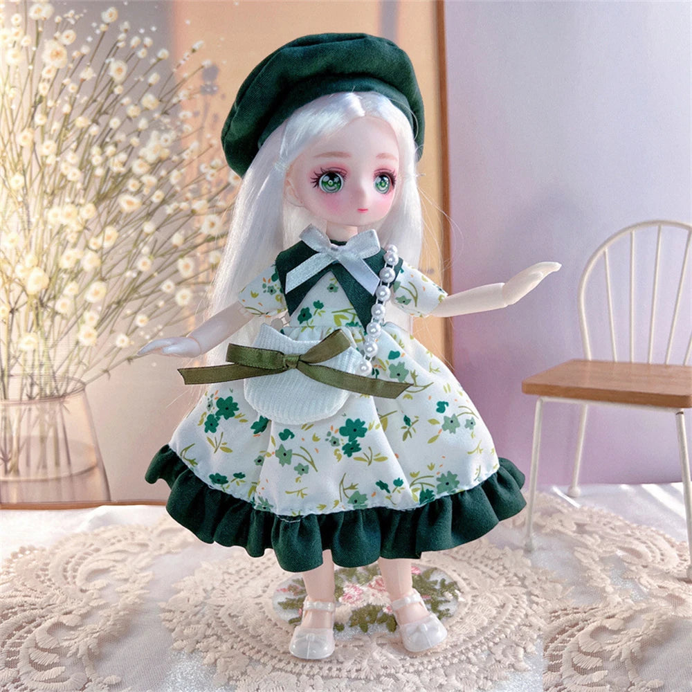 23cm BJD Doll with 3D Eyes and Movable Joints, DIY Dress-Up Doll with Clothes, Birthday Gift for Girls
