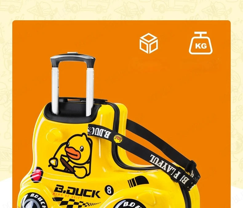 Children&#39;s Travel Bags - Middle Size Suitcase with Wheels, Little Yellow Duck Rolling Luggage Case