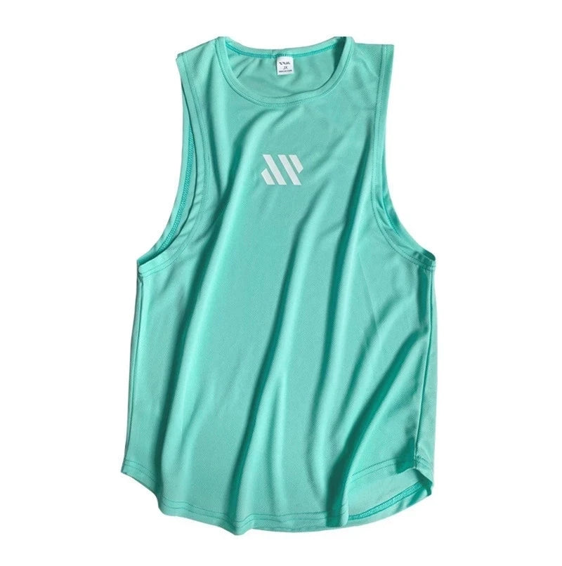 2024 Mens fitness gyms Tank top men Fitness sleeveless shirt Male mesh breathable Sports vest Undershirt Gyms Running vest men