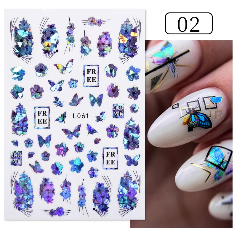 Succulent Plants 3D Nail Sticker - Spring Floral DIY Decoration