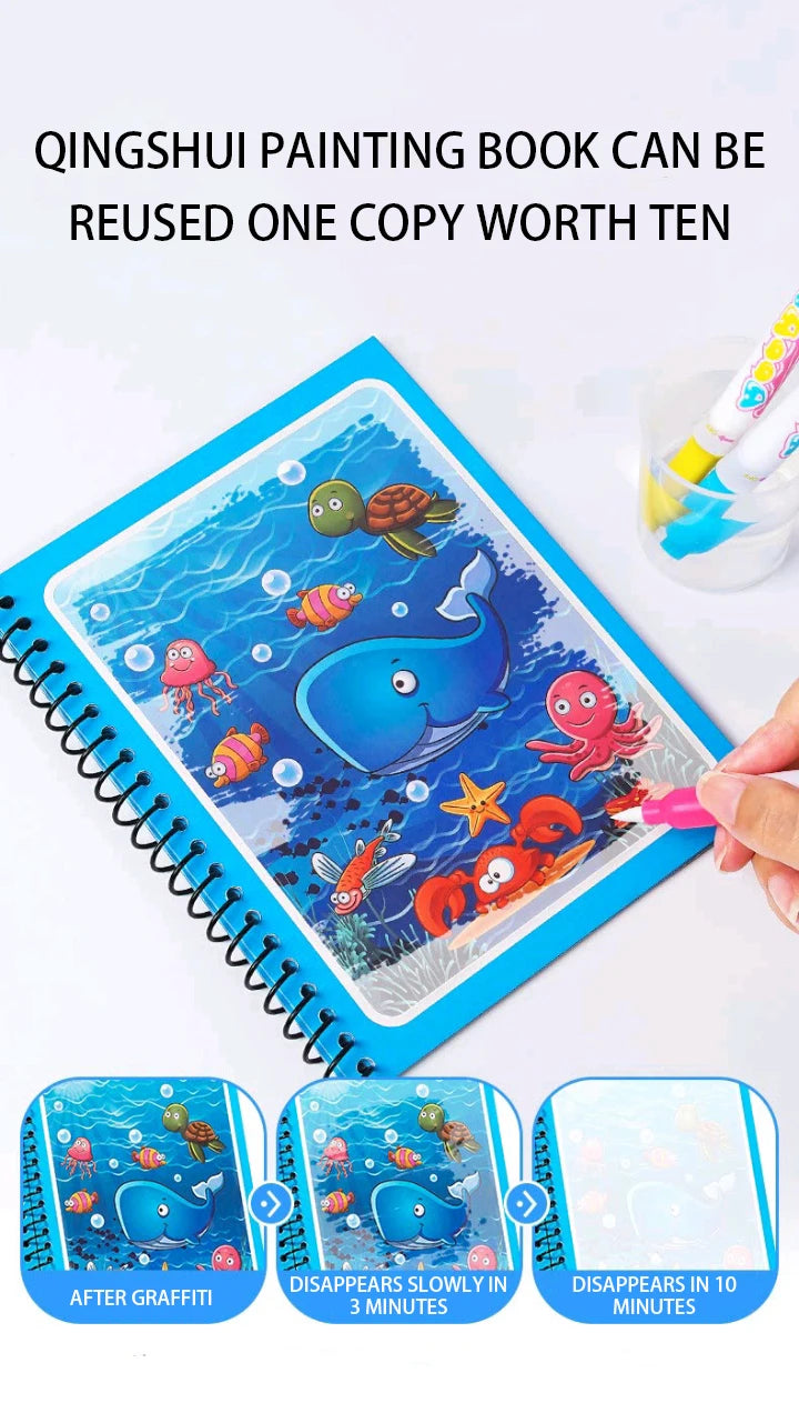 Magical Water Drawing Book – Reusable Montessori Coloring Toy for Children