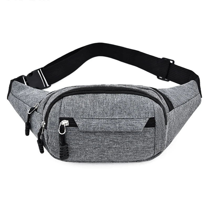 Men&#39;s Waterproof Crossbody Bag - Korean-Style Canvas Fanny Pouch for Outdoor Sports