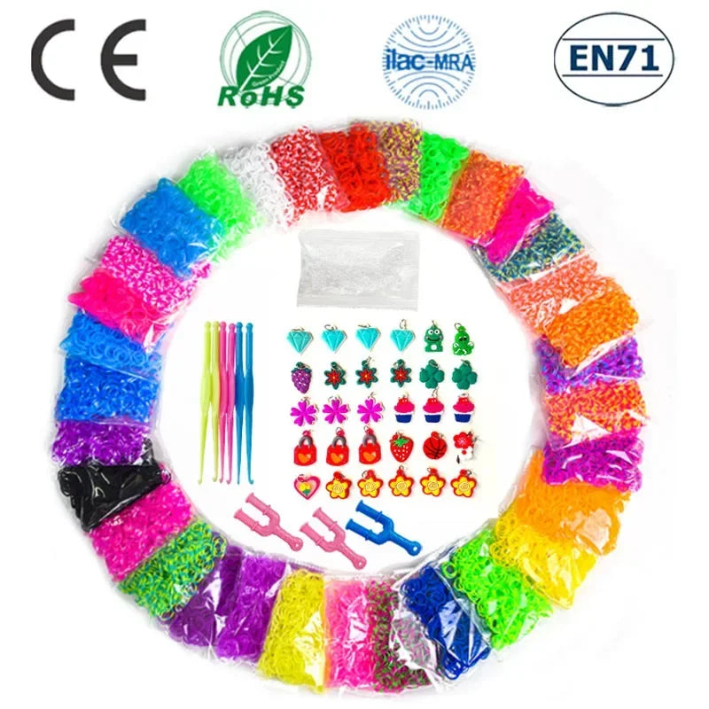 600 Elastic Rubber Loom Bands – Assorted Colors for DIY Homemade Bracelets