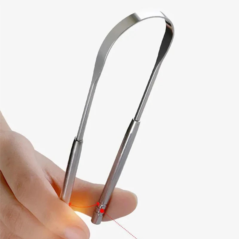 Stainless Steel Tongue Scraper - Oral Hygiene Cleaning Tool