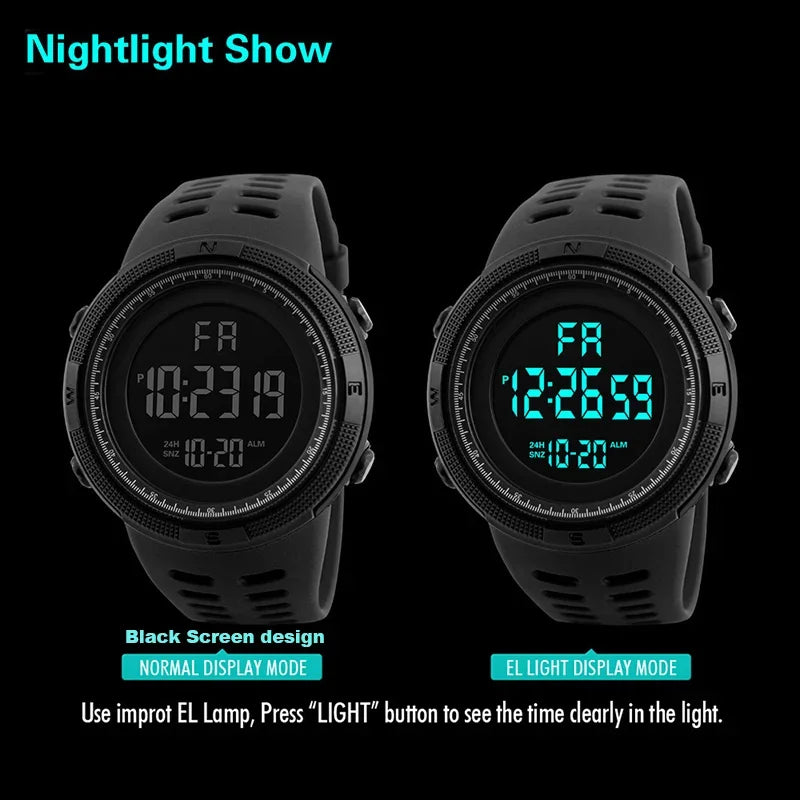 Military Sports Digital Watch – Multifunction Waterproof Wristwatch for Men and Students