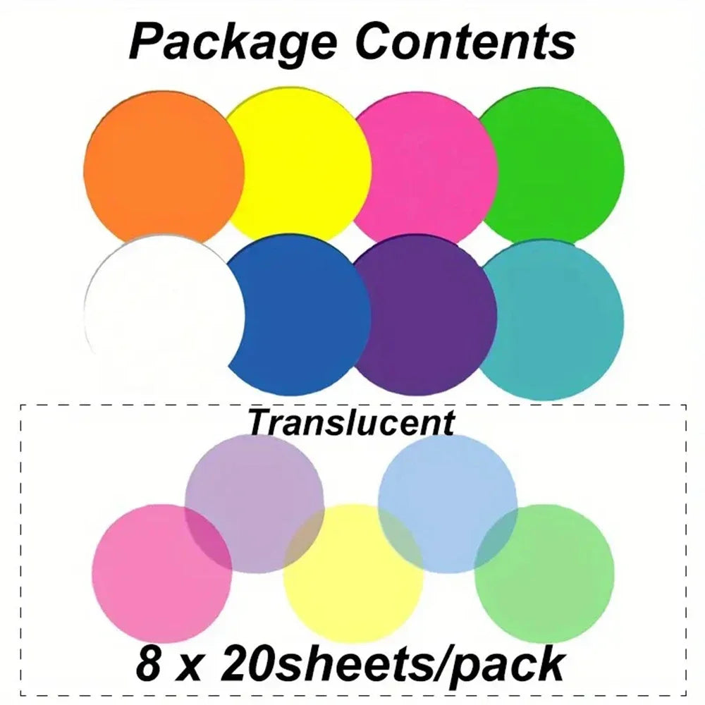 160 Sheets Waterproof Transparent Sticky Notes - Colorful Index Tabs for Stationery