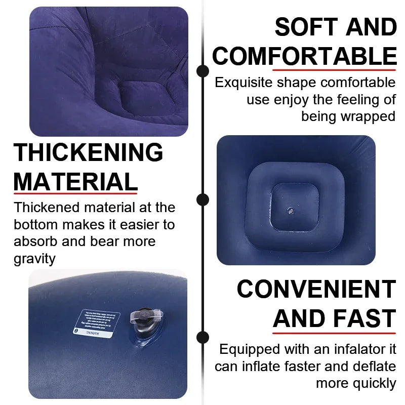 Large Lazy Inflatable Sofa Chair: PVC Lounger Bean Bag for Living Room