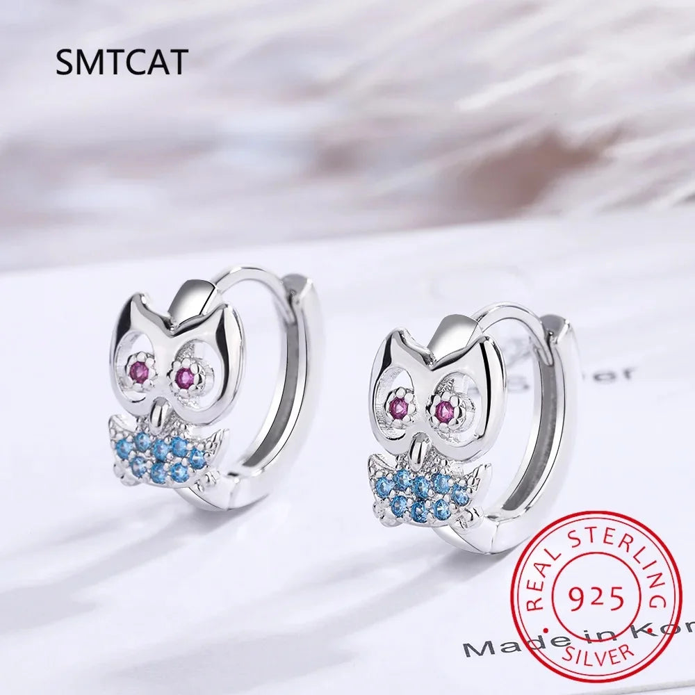 Silver Cute Rabbit Heart Hoop Earrings for Girls and Women, Baby Princess Huggie Earrings, Elegant Fashion Jewelry Gift