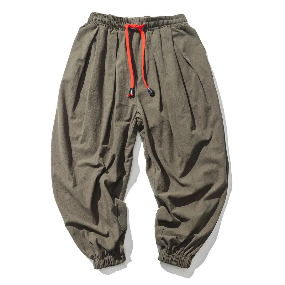 New Oversized Men Harem Pants Loose Chinese Style Cotton and Linen Sweatpants Joggers High Quality Casual Trousers Men