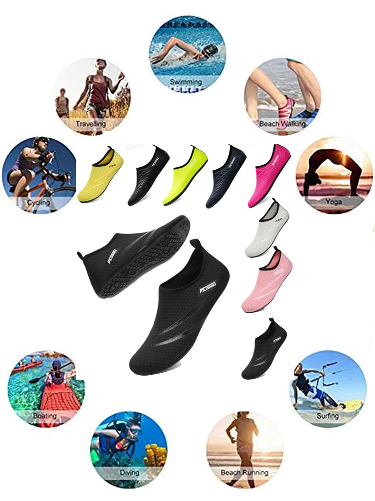 Unisex Non-Slip Aqua Shoes – Water-Resistant Beach &amp; Diving Socks for Men &amp; Women