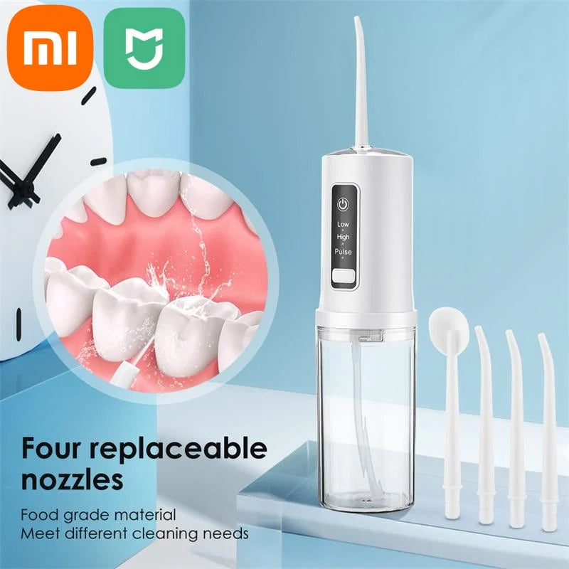 Xiaomi Portable Oral Irrigator - Rechargeable Electric Water Flosser with 4 Nozzles