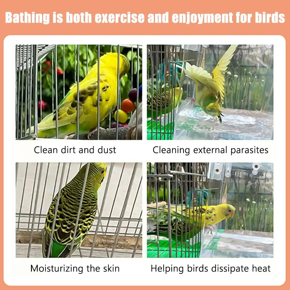 Hanging Bird Bath Box – Shower Accessory for Caged Parakeets &amp; Parrots