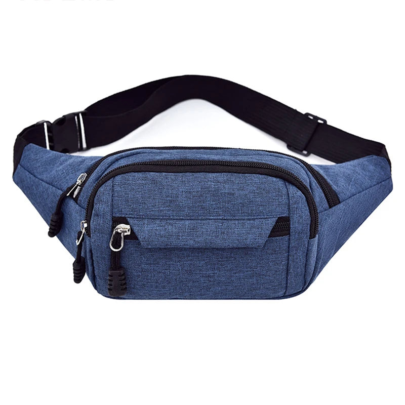 Men&#39;s Waterproof Crossbody Bag - Korean-Style Canvas Fanny Pouch for Outdoor Sports