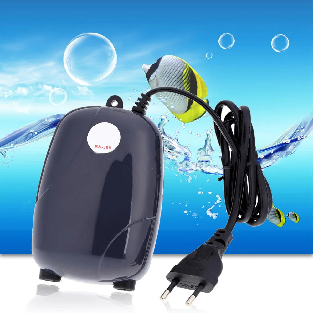 Mini Aquarium Air Pump: 220V Compressor with Single/Double Outlet and Check Valve