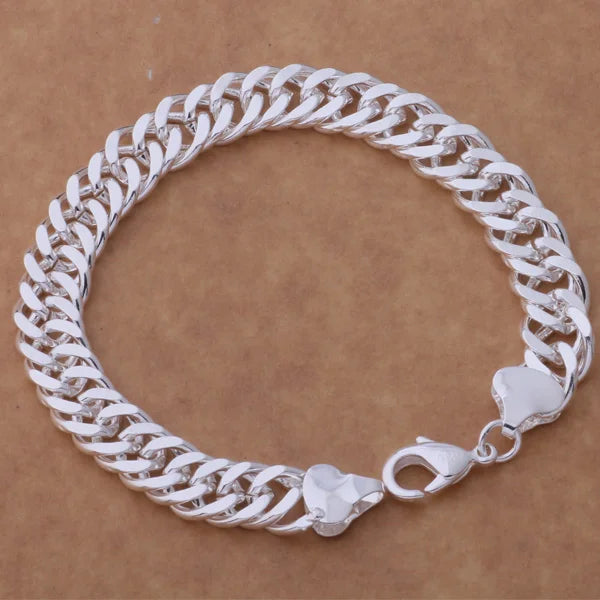 925 Sterling Silver Heart Bracelet for Women and Men, High-Quality Romance Chain Fashion Jewelry for Engagement, Party and Wedding Gift