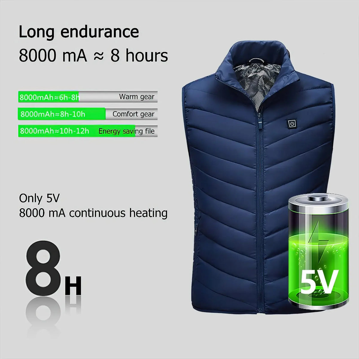 Heated Vest Zones Washable Electric Heated Jackets Men Women Sportswear Heated Coat Graphene Heat Coat USB Heating Jacket