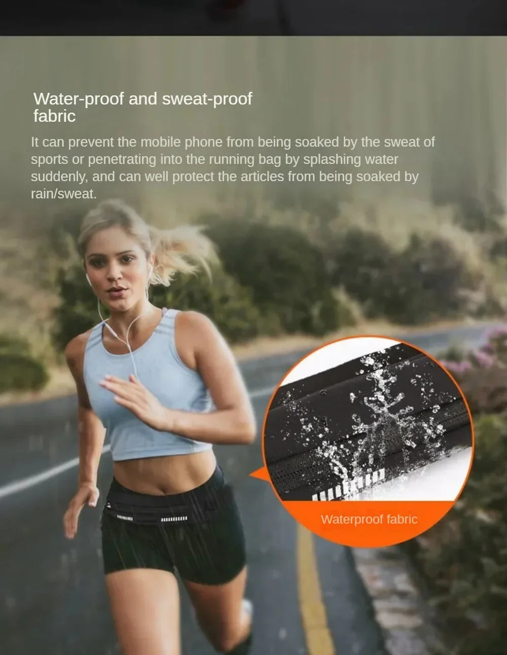 Waterproof Waist Running Bag – Fitness Belt for Phone, Keys &amp; Money