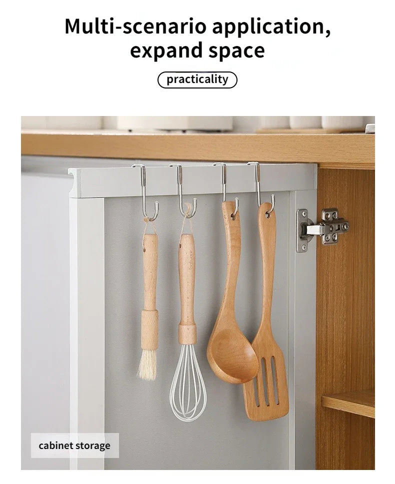 304 Stainless Steel Double S-Shape Hook: Free Punching, No Trace Kitchen and Bathroom Storage Hanger for Towels and Cabinets