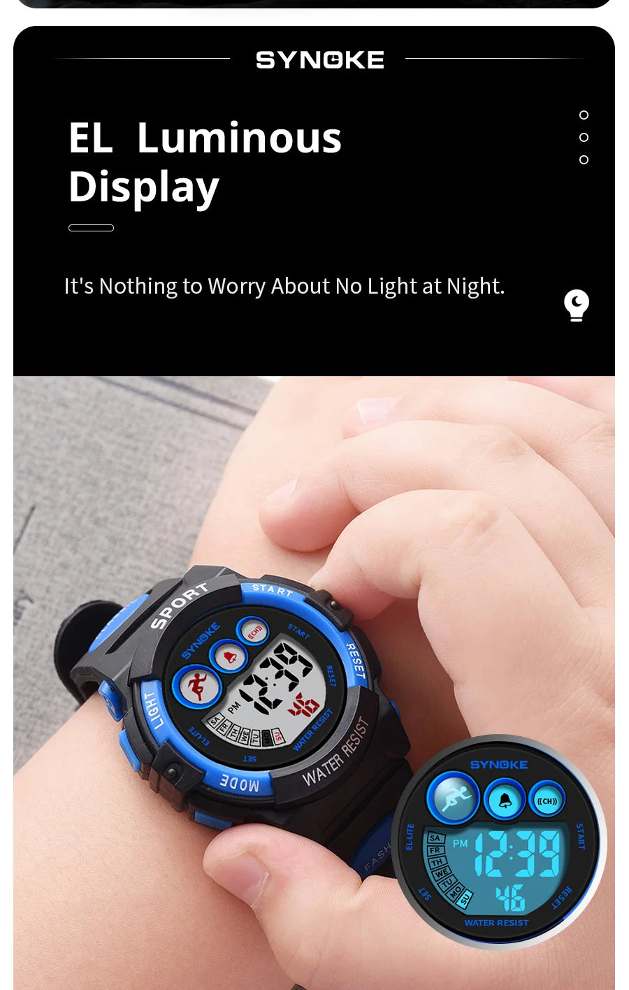 Kids Digital Sport Watch – Colorful Waterproof Electronic Watch for Boys &amp; Girls