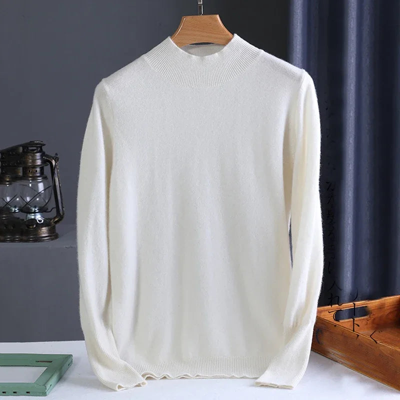 Women&#39;s Chic Turtleneck Sweater: Slim Fit, Soft Knit Pullover for Autumn/Winter