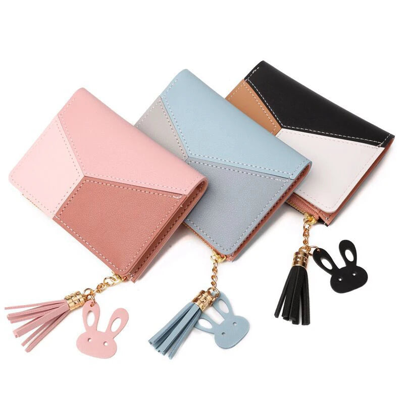 Women&#39;s PU Leather Wallet - Foldable Portable Card Holder &amp; Coin Purse