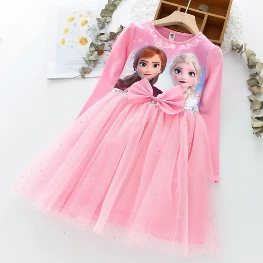 Fall Dresses for Girls – Frozen Elsa Long Sleeve Princess Costume, Perfect for Birthday Parties and Children&#39;s Events