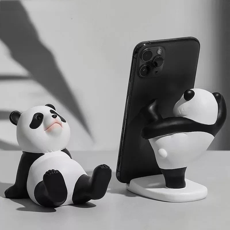 Panda Figurines: Universal Mobile Phone Stand Holder and Desk Decor