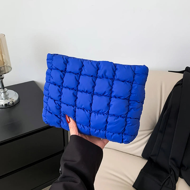 Quilted Puffer Makeup Bag - Large Cosmetic Organizer