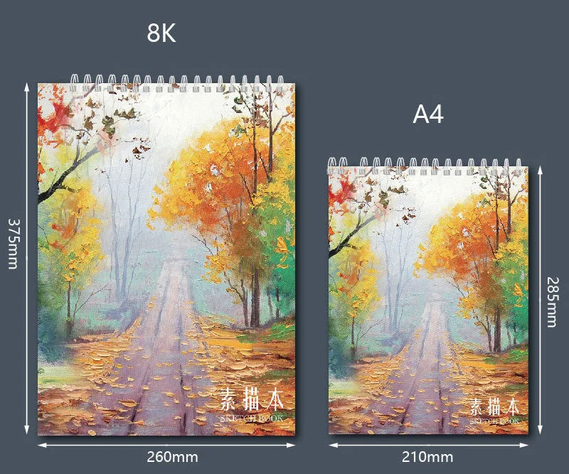 A4/8K Professional Sketchbook - 160GSM Thick Paper for Watercolor Painting