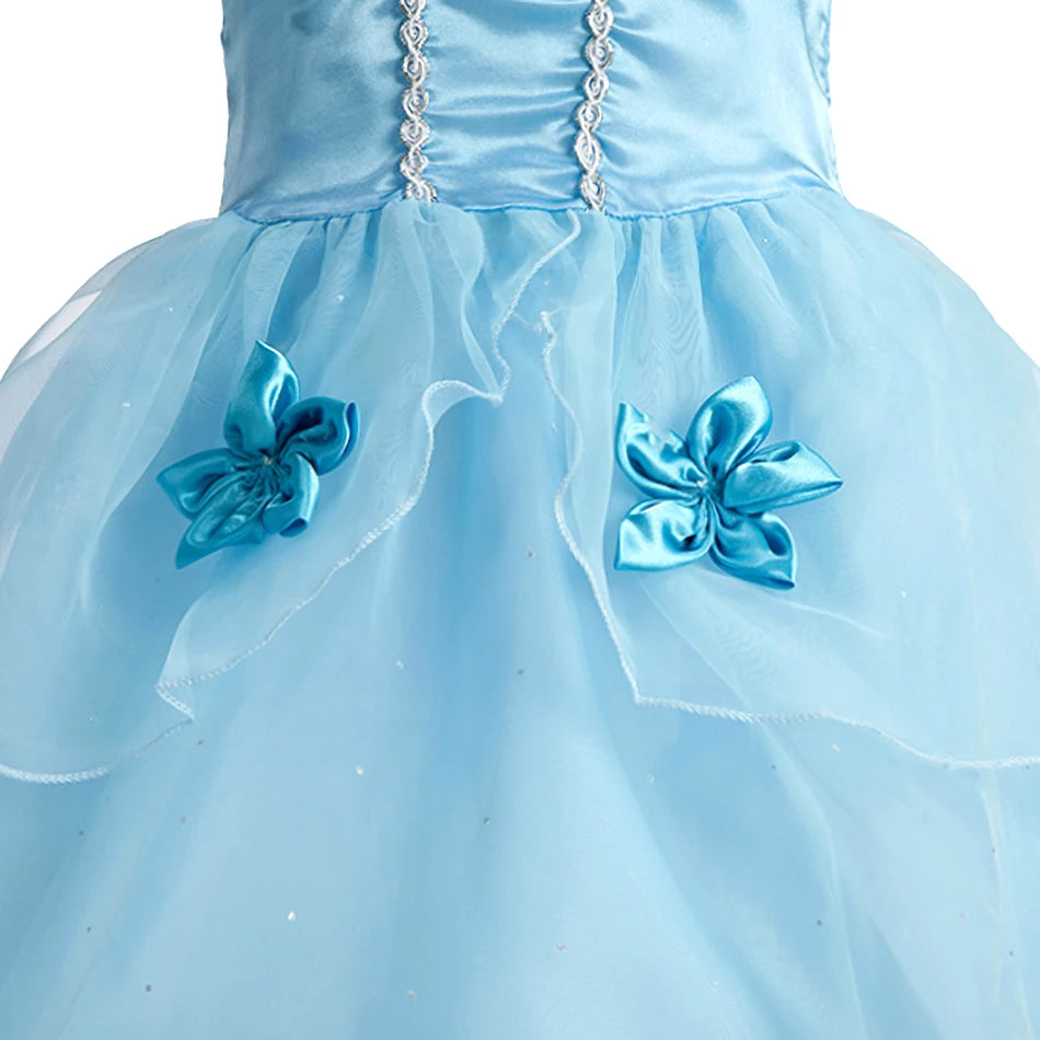 Rapunzel Dress for Girls – Cinderella Belle Dress-Up Fantasy Costume for Birthday Parties and Halloween