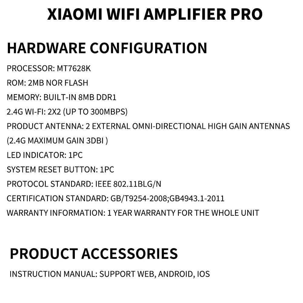 Xiaomi WiFi Amplifier Pro – 300M 2.4G Repeater and Range Extender