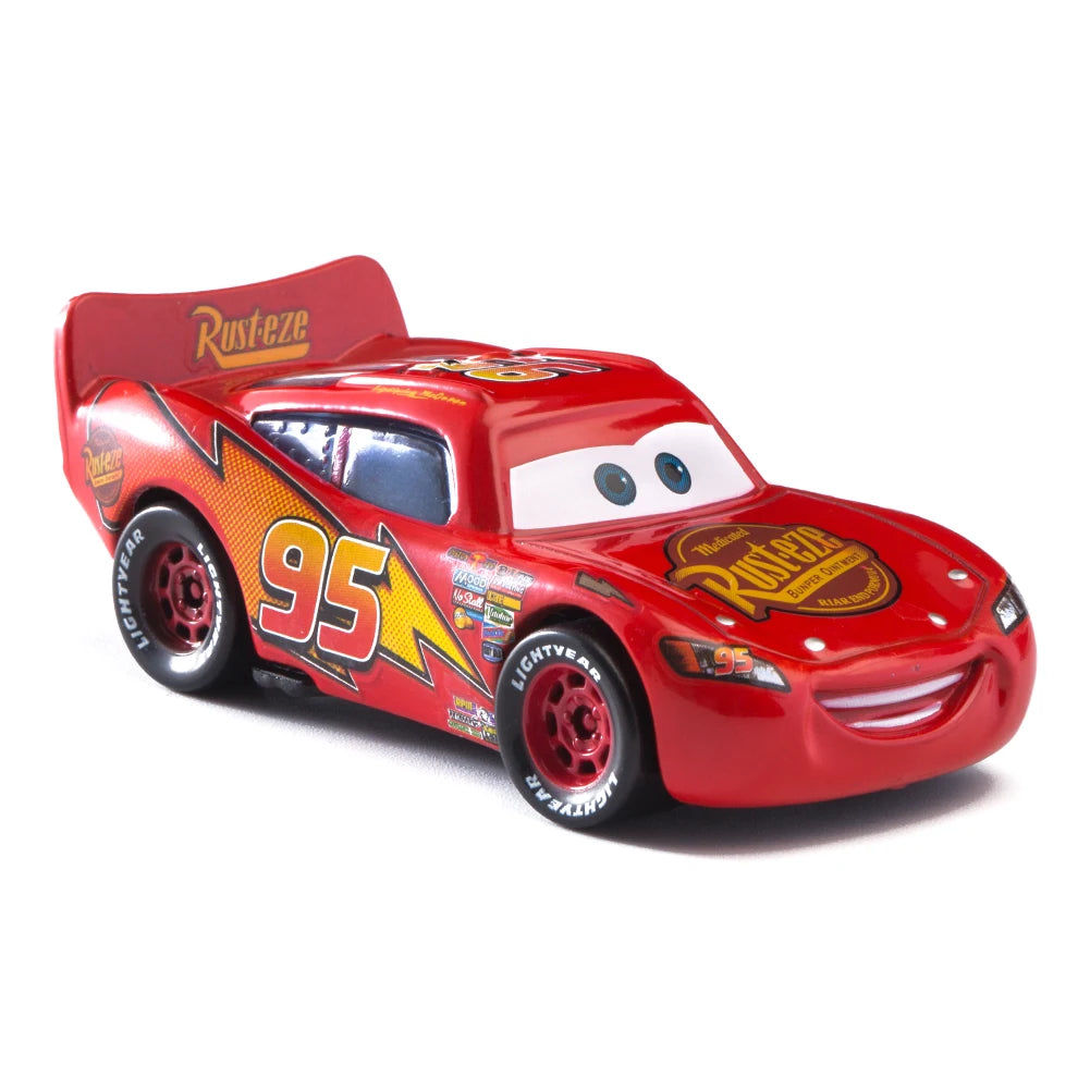 Disney Pixar Cars Lightning McQueen 1:55 Alloy Metal Model Car – Includes Mater and Sheriff