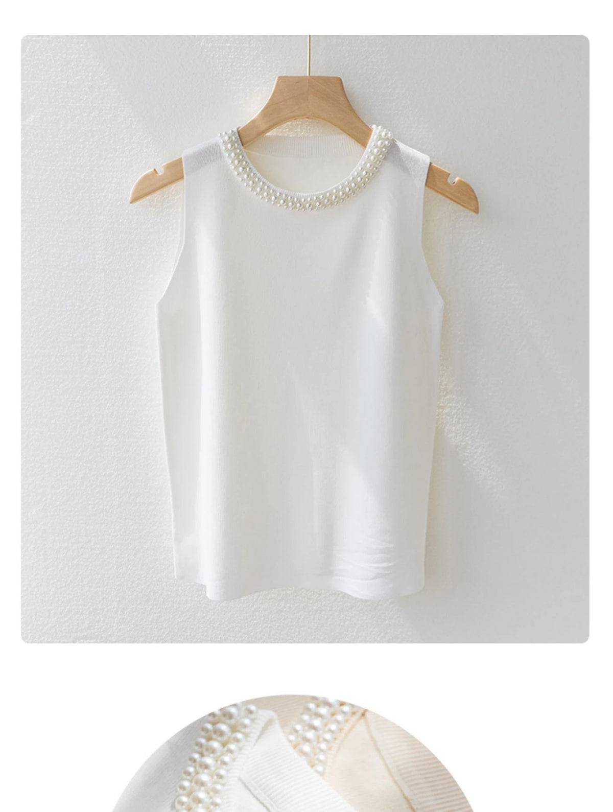 Korean Knitted Vest: Sleeveless Beaded Tank Top for Women’s Summer Fashion