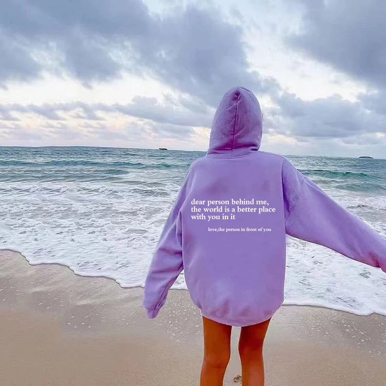 Dear Person Behind Me Hoodie: Mental Health Sweater with Positive Message