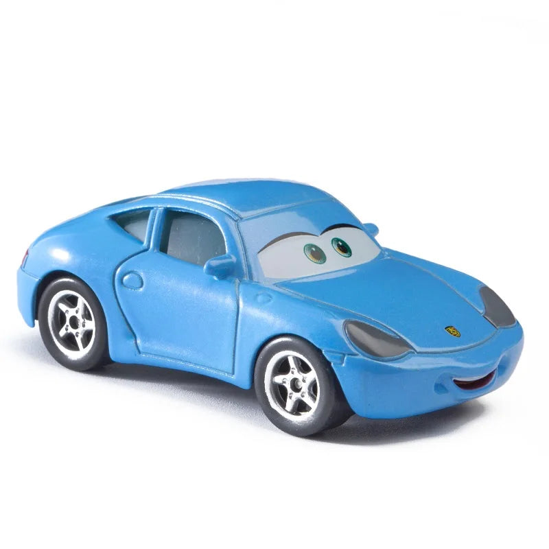 Disney Pixar Cars Lightning McQueen 1:55 Alloy Metal Model Car – Includes Mater and Sheriff