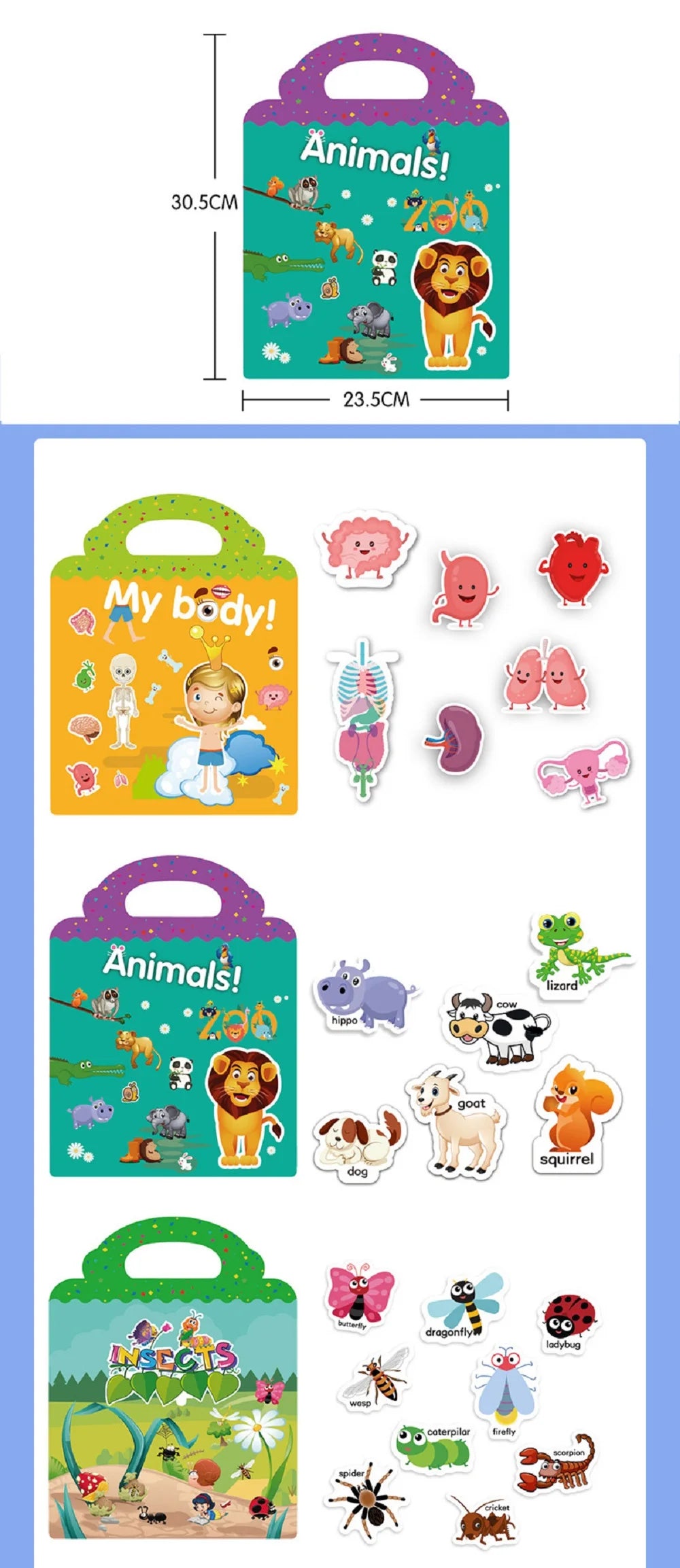 Hot New Children Scene Stickers DIY Hand-on Puzzle Sticker Books Reusable Cartoon Animal Learning Cognition Toys For Kids Gift