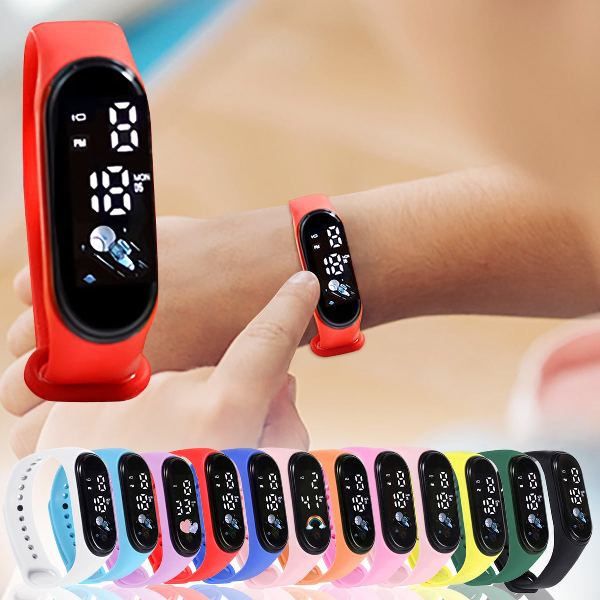 Waterproof LED Kids Smart Watch – Digital Cartoon Wristwatch, Perfect Birthday Gift for Boys &amp; Girls