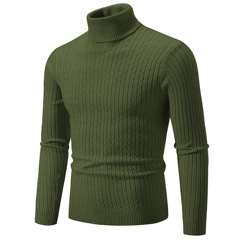 New Men&#39;s High Neck Sweater Solid Color Pullover Knitted Warm Casual Turtleneck Sweatwear Woolen Mens Winter Outdoor Tops