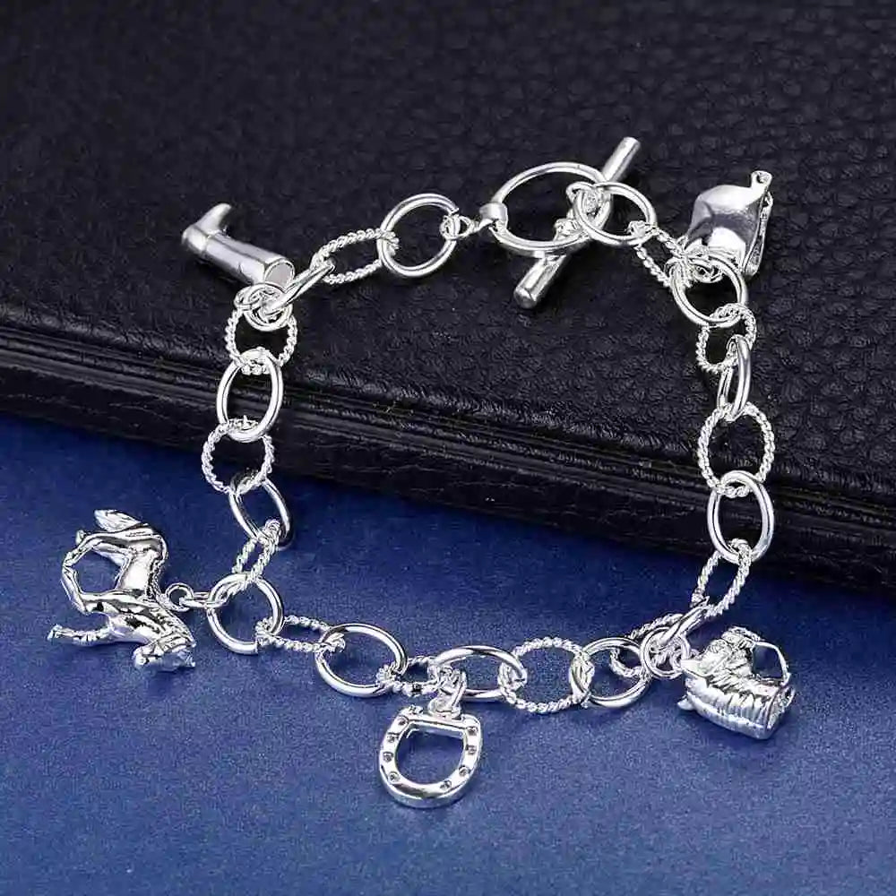925 Sterling Silver Heart Bracelet for Women and Men, High-Quality Romance Chain Fashion Jewelry for Engagement, Party and Wedding Gift