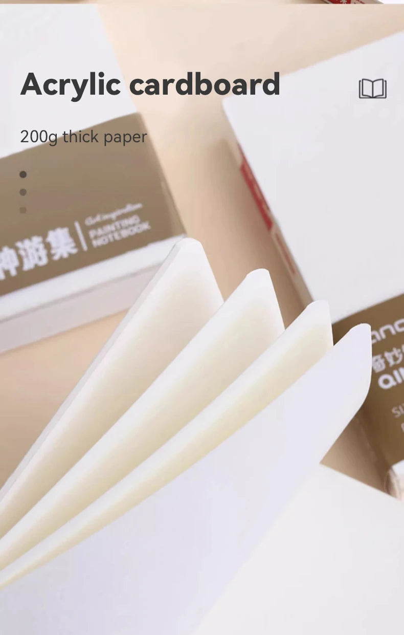 Mini Portable Handheld Drawing Book - 200g Thick White Cardboard for Watercolor