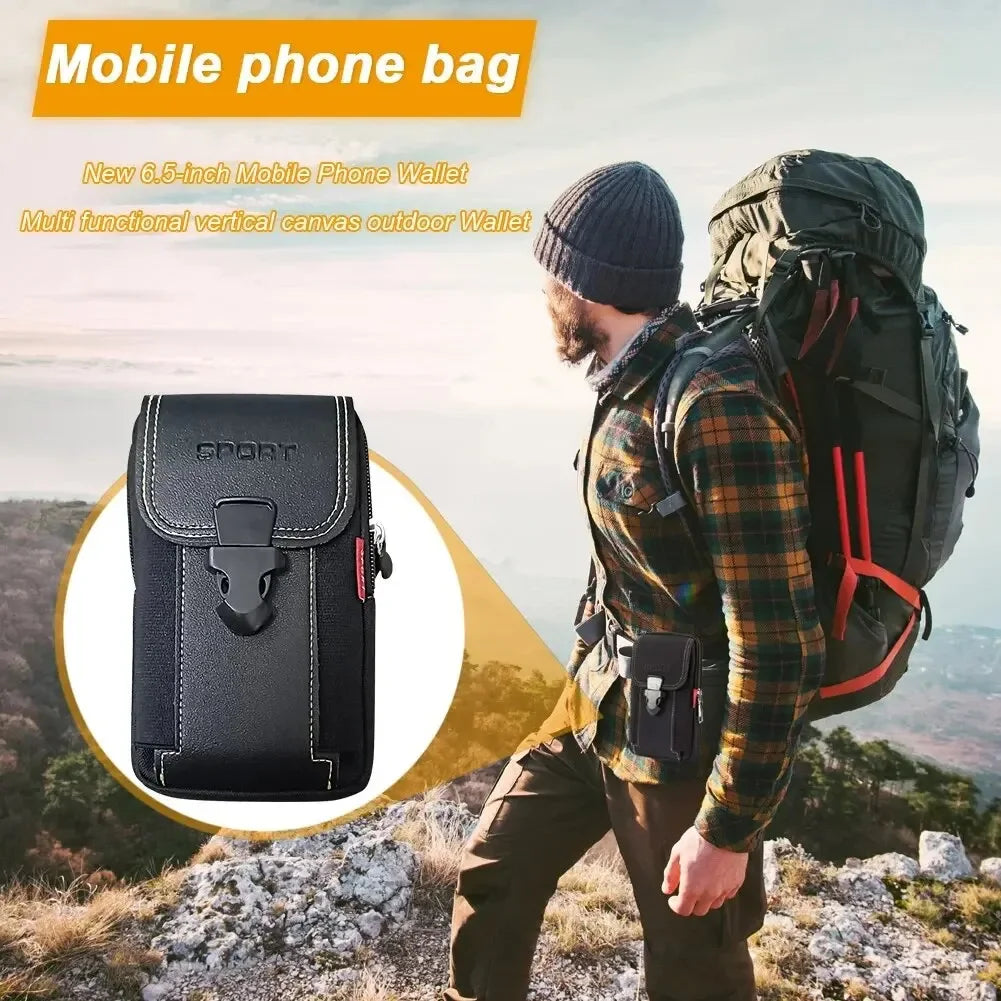 Unisex Tactical Belt Pouch - Mobile Phone Holster &amp; Card Holder Waist Bag