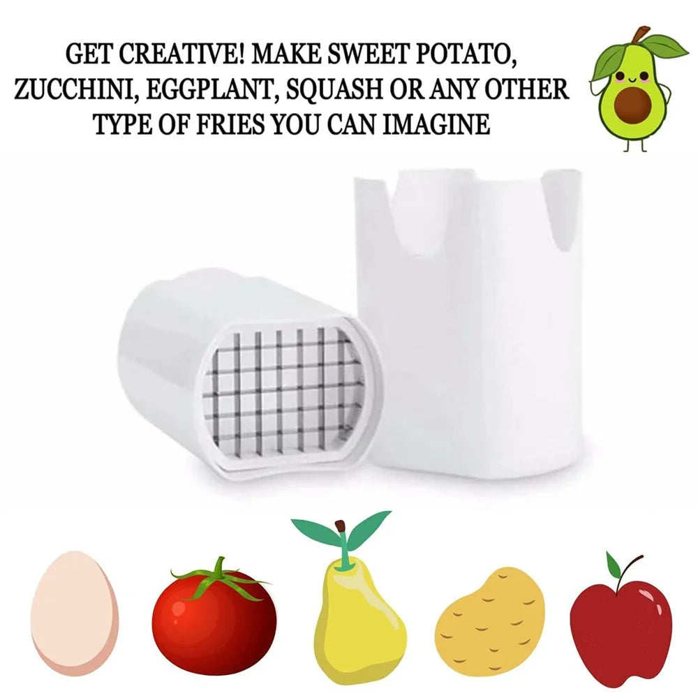 French Fry Cutter: Natural Cut Rapid Slicer for Vegetables and Potatoes – Food Dicer and Veggie Chopper Tool