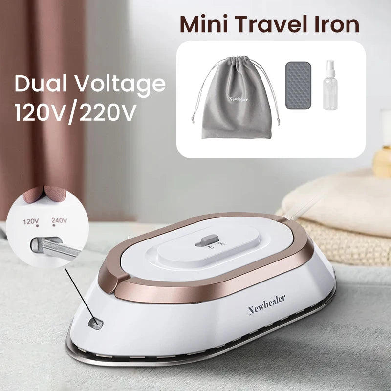 Handheld Mini Electric Iron - Dual Voltage 120V/220V, 30s Heat, Portable &amp; Lightweight for Travel