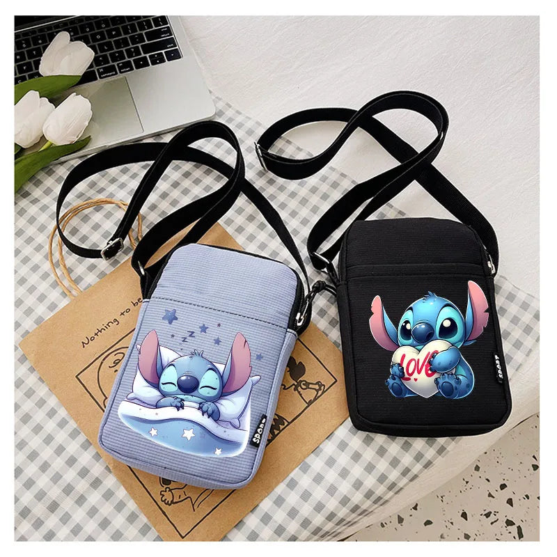 Disney Lilo &amp; Stitch Women&#39;s Shoulder Bag - Small Canvas Crossbody for Students &amp; Mobile Phones