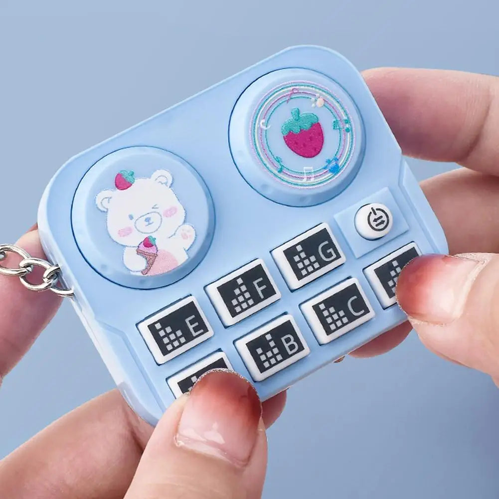 Mini DJ Music Disc Keychain Toy, Musical Sound Button Pendant, Fun Educational Gift for Kids
