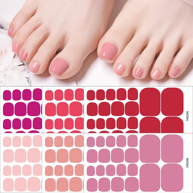 Solid Color Toenail Stickers - Waterproof &amp; Fashionable Manicure Decals