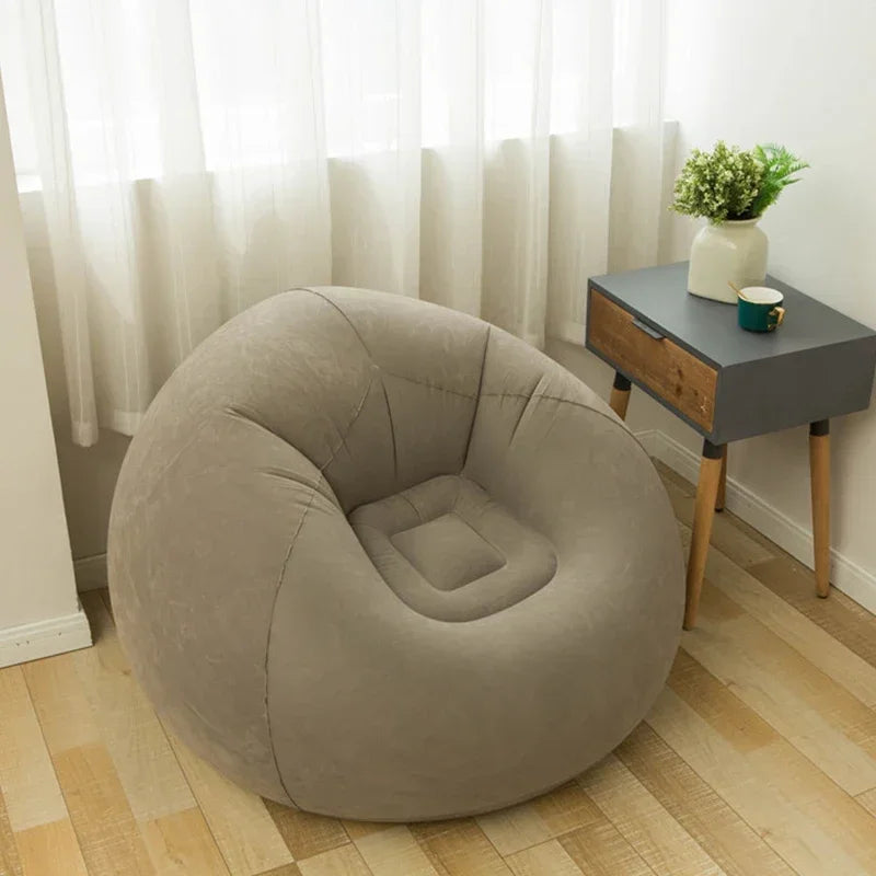 Large Lazy Inflatable Sofa Chair: PVC Lounger Bean Bag for Living Room