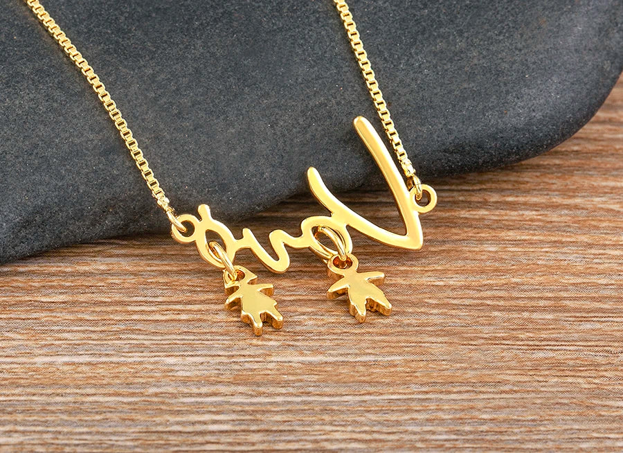 Nidin Gold-Plated Mom and Daughter Pendant Necklace with Cubic Zirconia, Elegant Mother's Day Jewelry Gift
